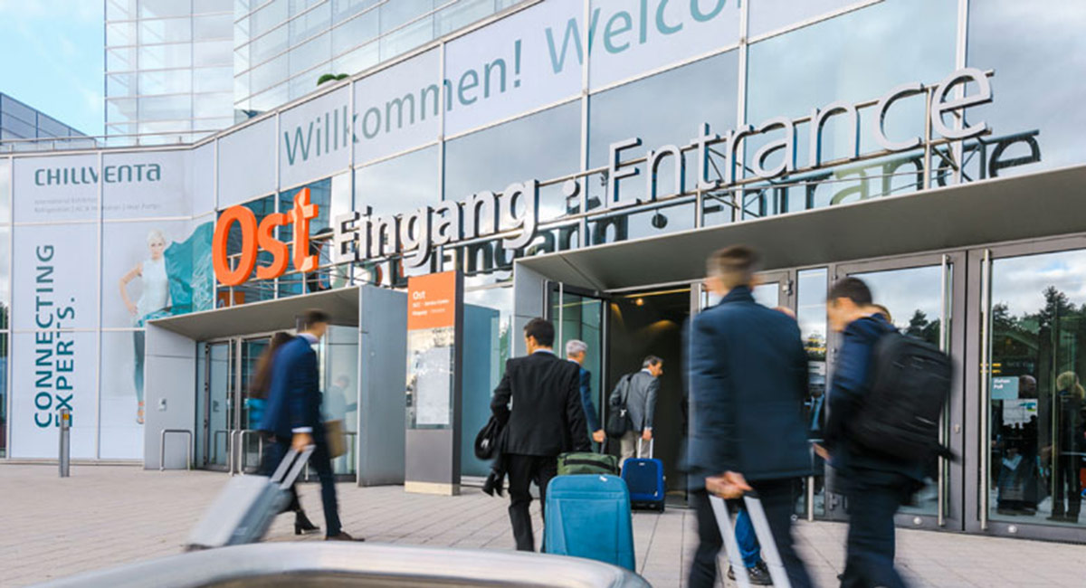 Attendees entering convention hall at Chillventa.