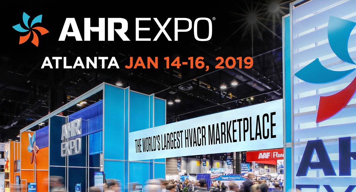 Attendees walking into AHR Expo - the world's largest HVACR marketplace.