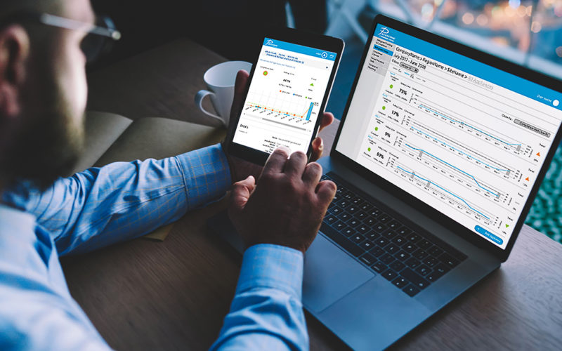 Parasense Refrigerant Tracking and Compliance software on the phone and laptop